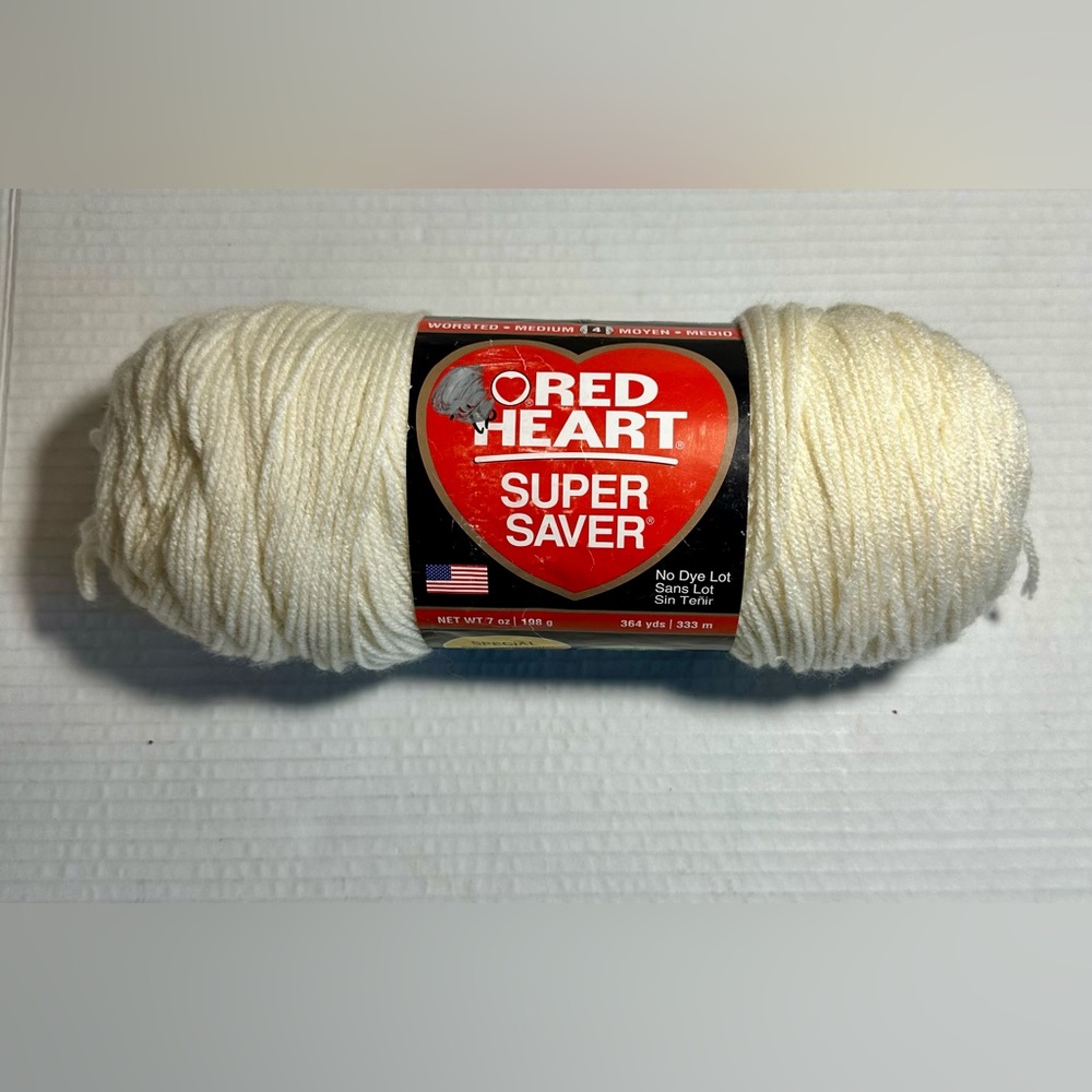 Red Heart‎ Super Saver  No Dye Acrylic Fiber Yarn 8 oz. Color #0313 Aran USA New